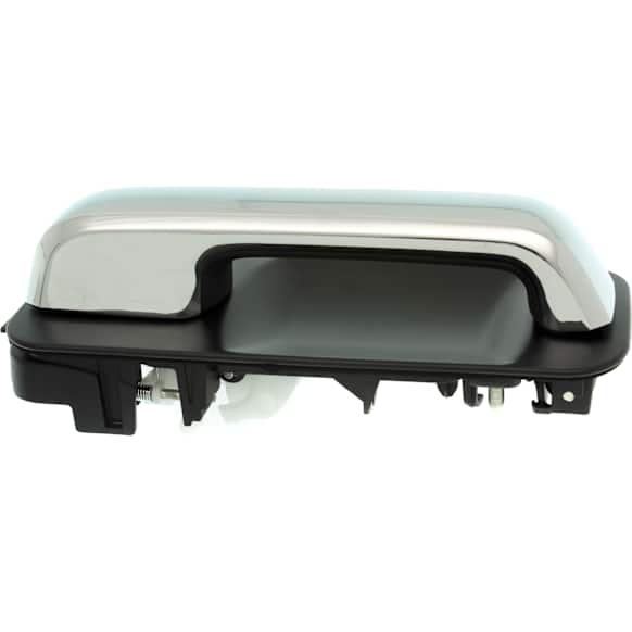 Rear, Driver Side Exterior Door Handle, Black Bezel With Chrome Lever, Without Key Hole, Without Power Lock