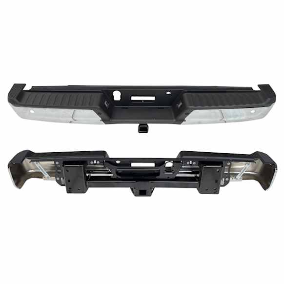 2021 Ford F-150 XLT - Step Bumper, For Models With Rear Parking Aid Sensor Holes, Towing Package And Max Towing, Without Active Park Assist, Chrome, Face Bar Only; Without pad provision, With mounting bracket(s)