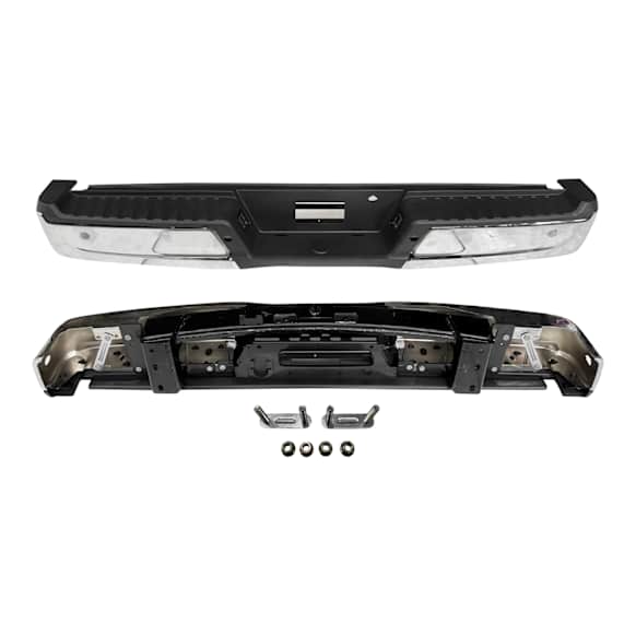 2021-2023 Ford F-150 - Step Bumper, Chrome, Face Bar Only, without Pad Provision, For Models with Rear Parking Aid Sensor Holes and Active Park Assist, without Towing Package