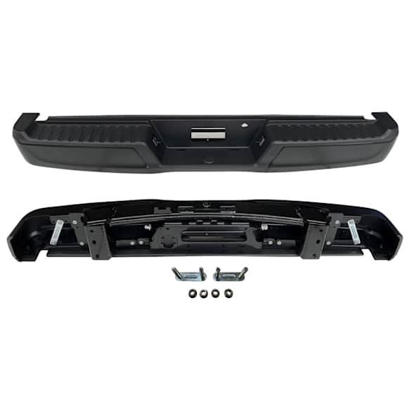 2021-2023 Ford F-150 - Step Bumper, Painted Black, Face Bar Only, without Pad Provision, For Models without Rear Parking Aid Sensor Holes and Towing Package