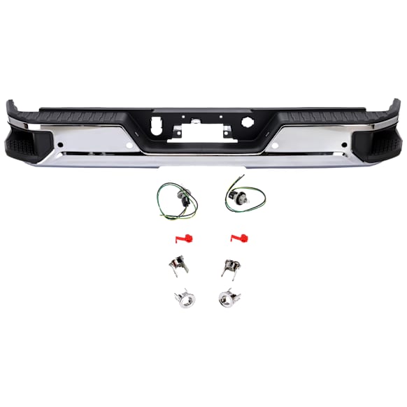 2020 Chevrolet Silverado 2500 HD - Step Bumper, For Models With Parking Aid Sensor, Chrome, Face Bar and Pads, With mounting bracket(s)