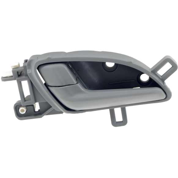Front Or Rear, Driver Side Gray bezel with silver lever Interior Door Handle