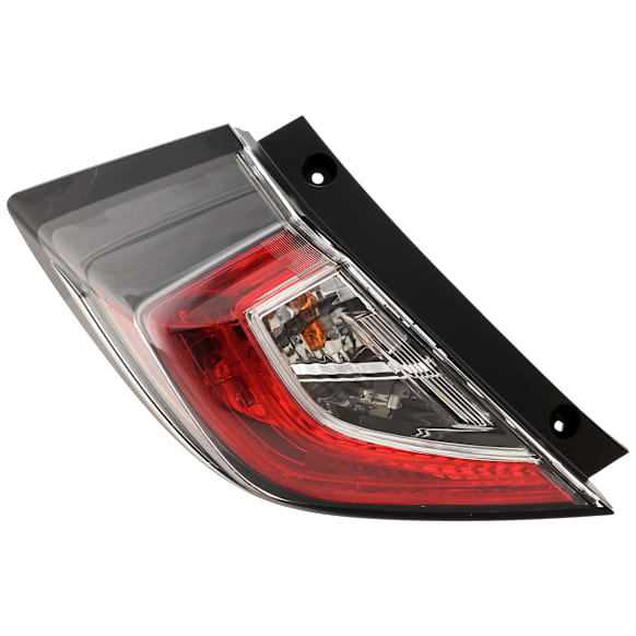 Driver Side, Outer Tail Light, with Bulb, LED, Hatchback, Mounts On Body