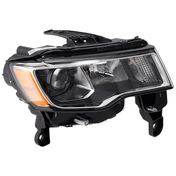 Passenger Side Headlight, with Bulb, Halogen, Standard Type, Chrome Trim