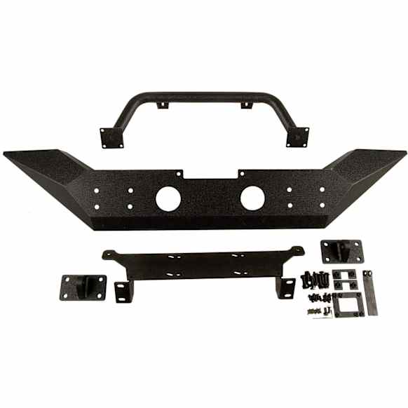 2014 Jeep Wrangler - Front Bumper, Black, with High Clearance Ends & Overrider