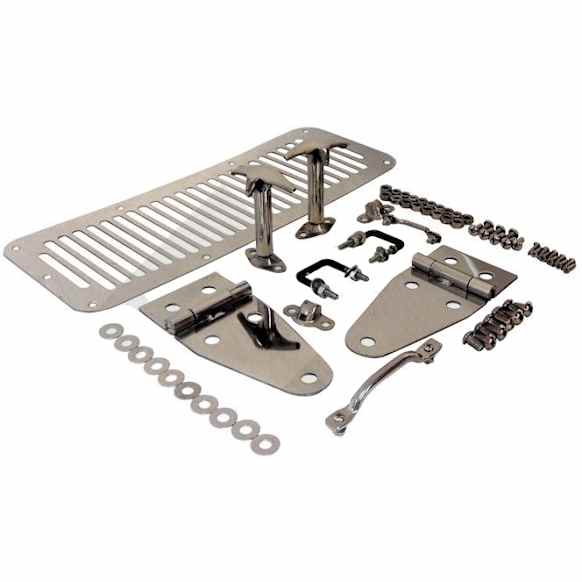 1978 Jeep CJ7 - Hood Trim Kit - Polished, Stainless Steel, Direct Fit, Kit