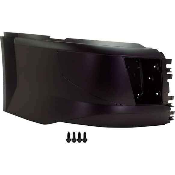 Front, Passenger Side Bumper End, Painted Black, Base Model