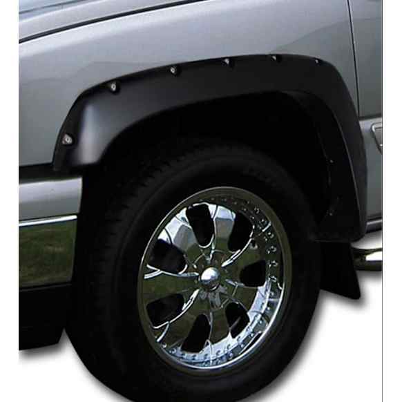 8404-2 Front and Rear, Driver and Passenger Side Fender Flares, Black Ruff Riderz Series