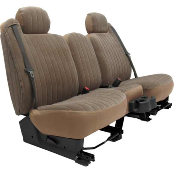 K020-D2-10RTN Front Row Seat Cover, Tan, Made of Velour, Solid Design, Low Back Bucket Plush Regal Series