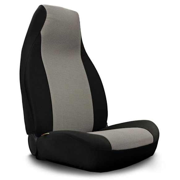 K020-J1-06GB Front Row Seat Cover, Gray Insert With Black Sides, Polyester, Solid Design, Low Back Bucket GrandTex Series