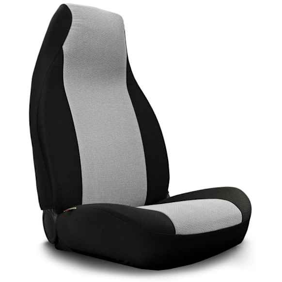 K020-Q6-56WB Front Row Seat Cover, Pewter Insert With Black Sides, Polyester, Solid Design, Low Back Bucket GrandTex Series