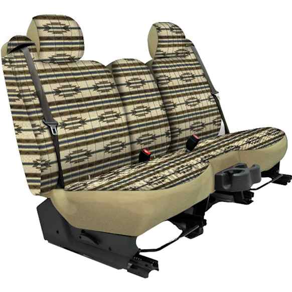 K023-28-1STN Front Row Seat Cover, Tan, Made of Tweed, Southwest Design, Low Back Bucket Southwest Sierra Series