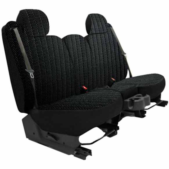 K212-13-19LBK Front Row Seat Cover, Black, Made of Velour, Solid Design, 40/20/40 Split Backrest And Cushion Scottsdale Series