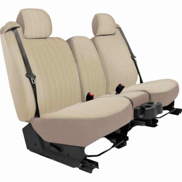 K214-04-0TTS Front Row Seat Cover, Toast, Made of Tweed, Solid Design, 40/20/40 Split Backrest And Cushion Duramax Tweed Series