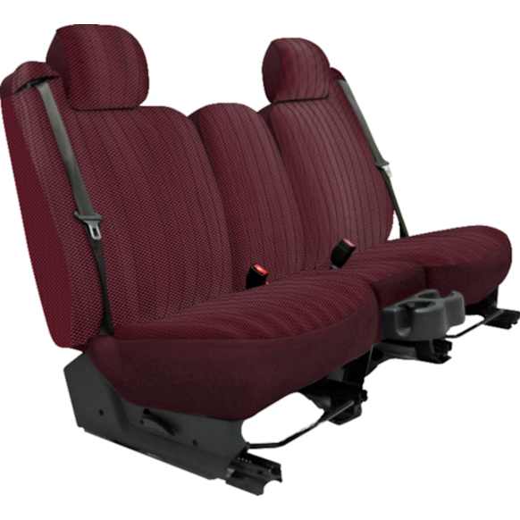 2008 Chevrolet Silverado 1500 - Second Row, Maroon, Seat Cover, Extended Cab Pickup, Headrest Openings Standard, Made of Tweed, Solid Design, 60/40 Split Backrest And Cushion