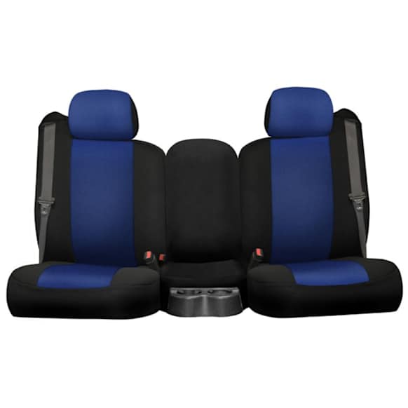 K340-27-0ZBB Third Row Seat Cover, Blue Insert With Black Sides, Made of Neosupreme, Solid Design, 50/50 Split Backrest And Cushion Neosupreme Series