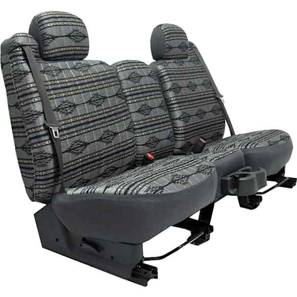 K343-30-0SGY Second Row Seat Cover, Gray, Made of Tweed, Southwest Design, 60/40 Split Backrest And Cushion Southwest Sierra Series