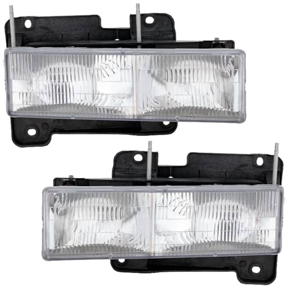 1992-1999 GMC C2500 Suburban - Driver and Passenger Side Halogen Headlight, With bulb(s), OE Replacement, CAPA Certified