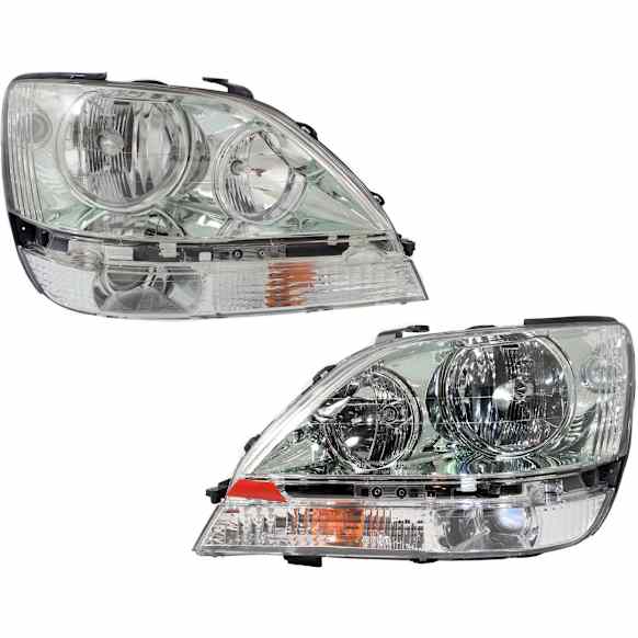 Driver and Passenger Side Halogen Headlight, With bulb(s), OE Replacement