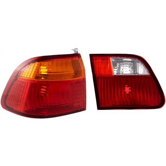 Driver Side, Inner And Outer Halogen Tail Light, Without bulb(s), OE Replacement