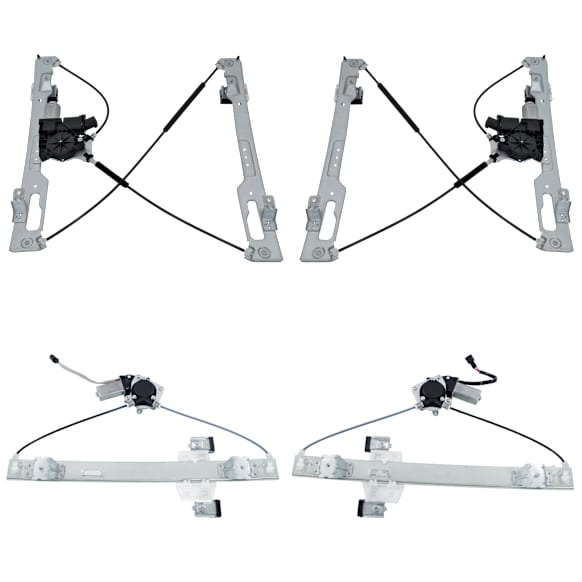 Extended Cab Pickup Front and Rear, Driver and Passenger Side Power Window Regulator, With Motor