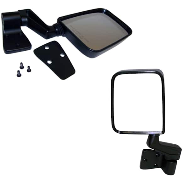 SET-82201772 Driver and Passenger Side Mirror, Manual Adjust, Non-Heated, Manual Folding, Black, No Signal Light, No Memory, No Puddle Light, No Auto-Dim, No Blind Spot Feature