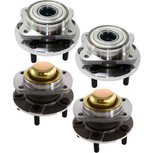Front and Rear, Driver and Passenger Side Wheel Hub, 5 Lugs, With Bearing
