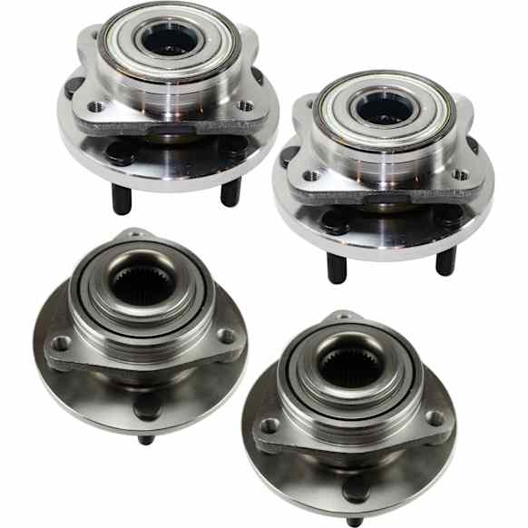 Front and Rear, Driver and Passenger Side Wheel Hub, 5 Lugs, With Bearing,, 3.5L, 6Cyl