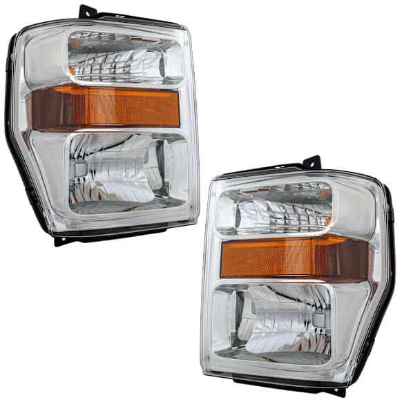 2009 Ford F-250 Super Duty - Driver and Passenger Side Halogen Headlight, With bulb(s), OE Replacement, CAPA Certified