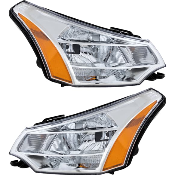 2011 Ford Focus - Driver and Passenger Side Halogen Headlight, With bulb(s), OE Replacement, Sedan, CAPA Certified