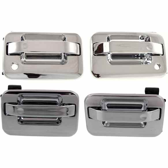 2009 Ford F-150 - Front and Rear, Driver and Passenger Side Chrome Exterior Door Handle, Front Driver and Passenger Side - With Key Hole; Rear Driver and Passenger Side - Without Key Hole, 4-Door, Extended Cab Pickup
