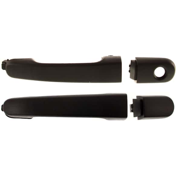 Front, Driver and Passenger Side Exterior Door Handles, Black, Front Driver Side - With Key Hole; Front Passenger Side or Rear Driver or Passenger Side - Without Key Hole