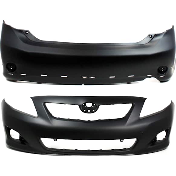 Front and Rear Primed Bumper Covers, For Models With Spoiler Holes, North America Built Vehicle, CAPA CERTIFIED