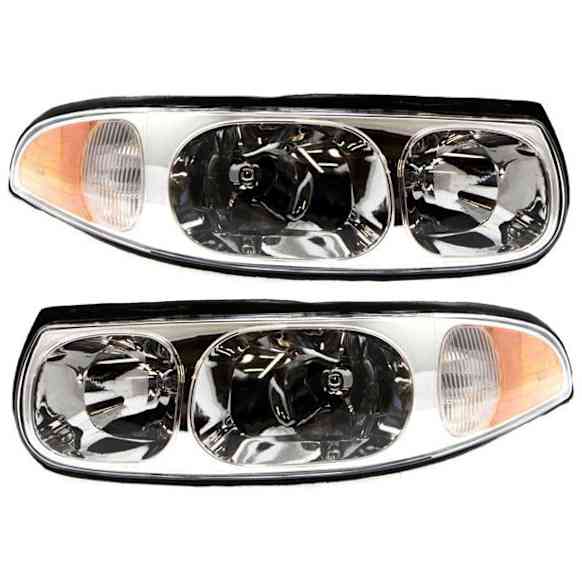 Driver and Passenger Side Headlights, with Bulbs, Halogen, Sedan