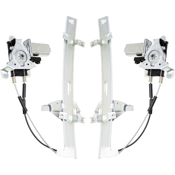 Front, Driver and Passenger Side Power Window Regulator, With Motor