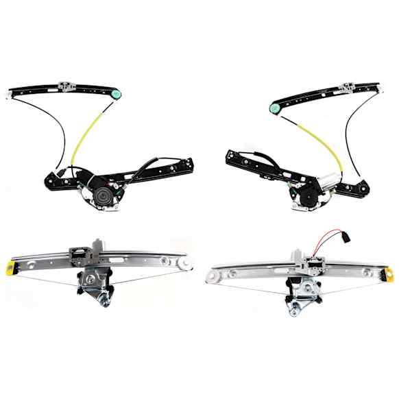 2003 BMW 325i - Front and Rear, Driver and Passenger Side Power Window Regulator, With Motor