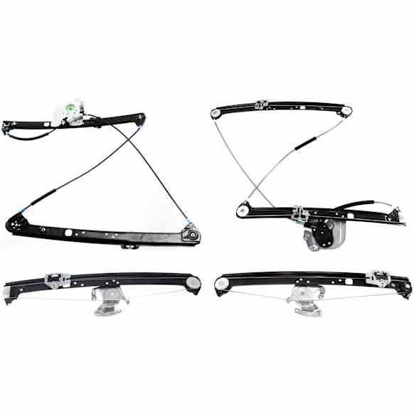 Front and Rear, Driver and Passenger Side Power Window Regulator, Without Motor