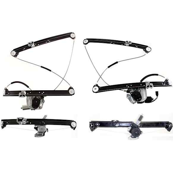Front and Rear, Driver and Passenger Side Power Window Regulator, With Motor