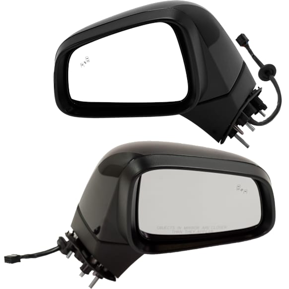 Driver and Passenger Side Mirrors, Power Adjust, Manual Folding, Heated, Paintable, In-housing Signal Light, With memory, No Puddle Light, No Auto-Dimming, With Blind Spot Detection in Glass