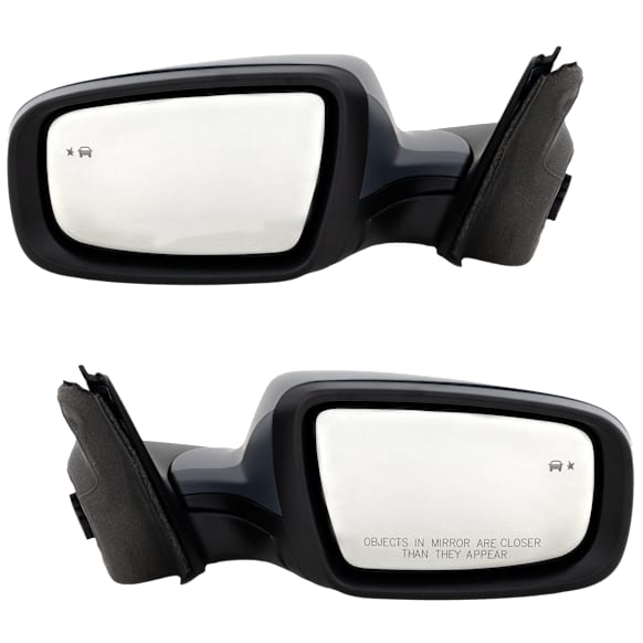 Driver and Passenger Side Mirrors, Power Adjust, Manual Folding, Heated, Paintable, In-Housing Signal Light, With Memory, With Puddle Light, No Auto-Dimming, With Blind Spot Detection in Glass