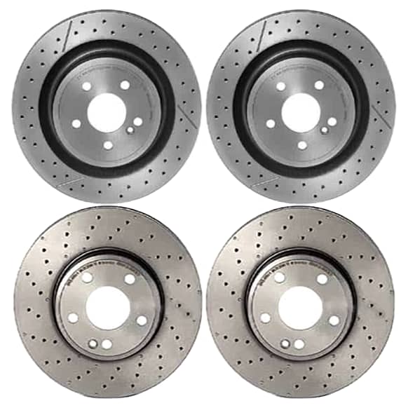 SET-BR246421251207 Front and Rear Brake Disc, Front-Cross-Drilled/Rear-Cross-drilled and Slotted, 2.0L, 4Cyl