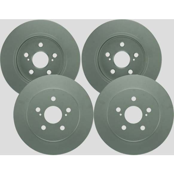 SET-BS50011484-4 Front and Rear Brake Disc, Geomet Coated, Plain Surface, Solid, 5 Lugs, 259 mm, QuietCast Series