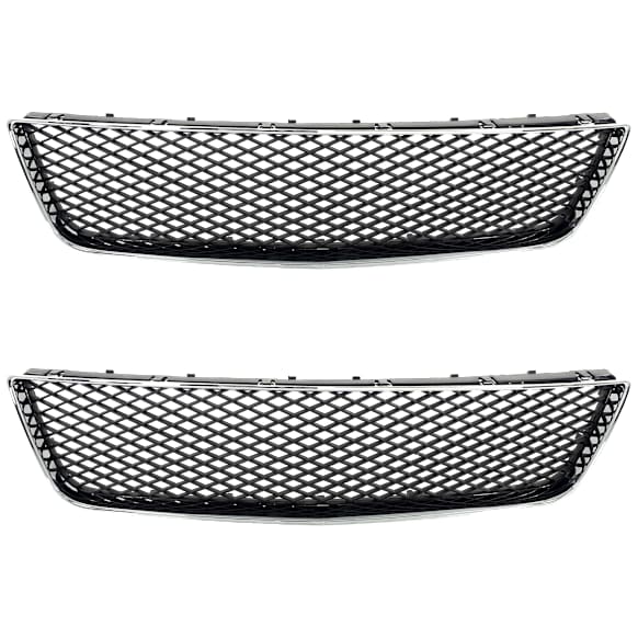Front Bumper Grille, Chrome Shell w/ Black Insert