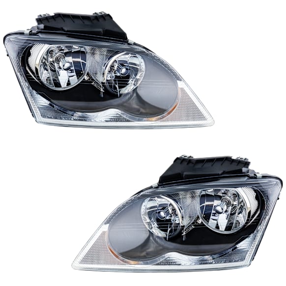 Driver and Passenger Side Headlights, with Bulbs, Halogen, Production Date From June 9, 2003, CAPA CERTIFIED