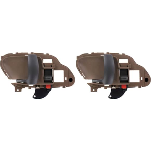 Front and Rear, Driver Side Interior Door Handles, Beige bezel with primed lever, With door lock button