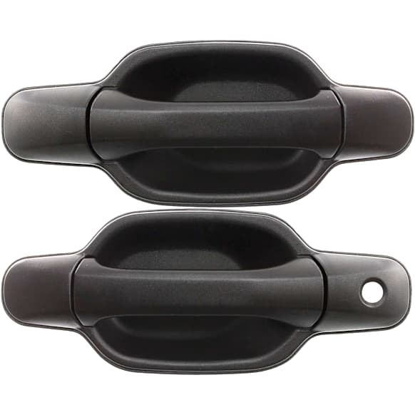 Front, Driver and Passenger Side Exterior Door Handles, Textured Black, Driver Side - With Key Hole; Passenger Side - Without Key Hole
