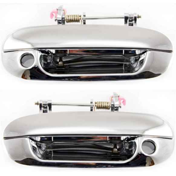 Front, Driver and Passenger Side Chrome Exterior Door Handle, With Key Hole, Sport Utility