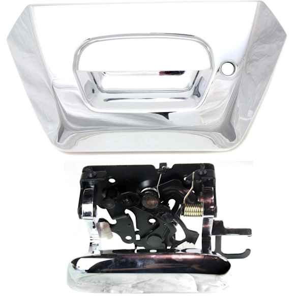 Tailgate Handle and Bezel, Chrome Plastic Without Camera Hole With Key Hole