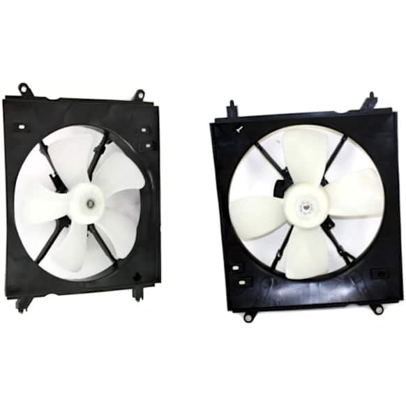 OE Replacement Radiator and A/C Condenser Fan Driver and Passenger Side, 2.2L, 4Cyl, Single fan