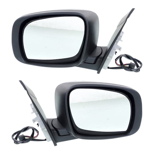 Driver and Passenger Side Mirror, Power Adjust, Heated, Power Folding, Textured Black, No Signal Light, No Memory, No Puddle Light, No Auto-Dim, No Blind Spot Feature